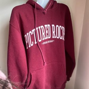 storm fleece burgundy hooded women sweater size small